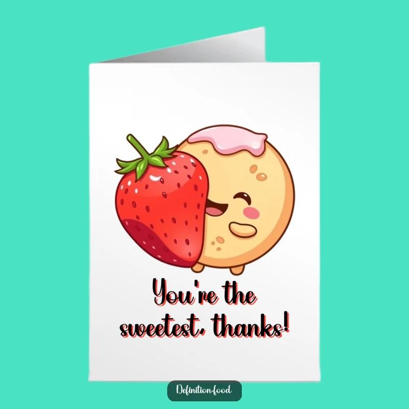 Free Printable Cookie Thank You Card: Sweet Strawberry Gratitude Downloadable Gift