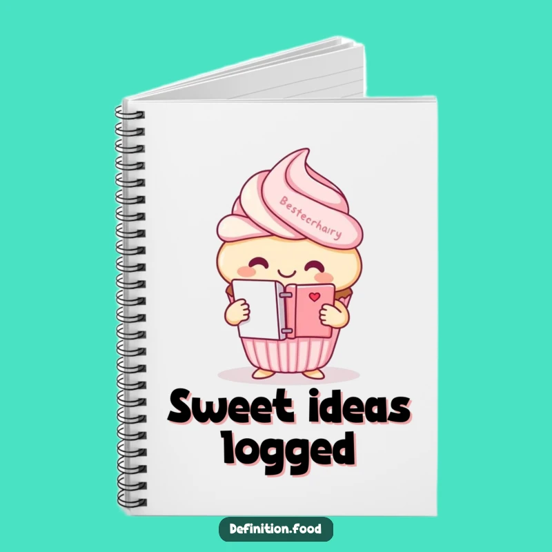 Funny Cupcake Dictionary Notebook - Cheerful Character Journal Gift