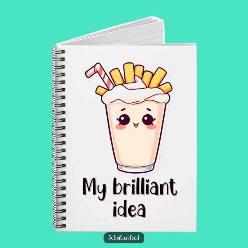 Funny Fry Milkshake Notebook: Curious French Fry Peeking Out, Perfect Funny Gift Journal!