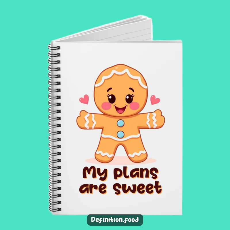 Funny Gingerbread Man Food Art Notebook - Sketch Your Sweet Ideas
