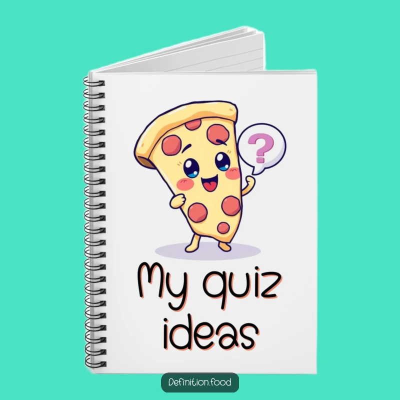 Funny Pizza Quiz Notebook - Cheerful Character Journal Gift