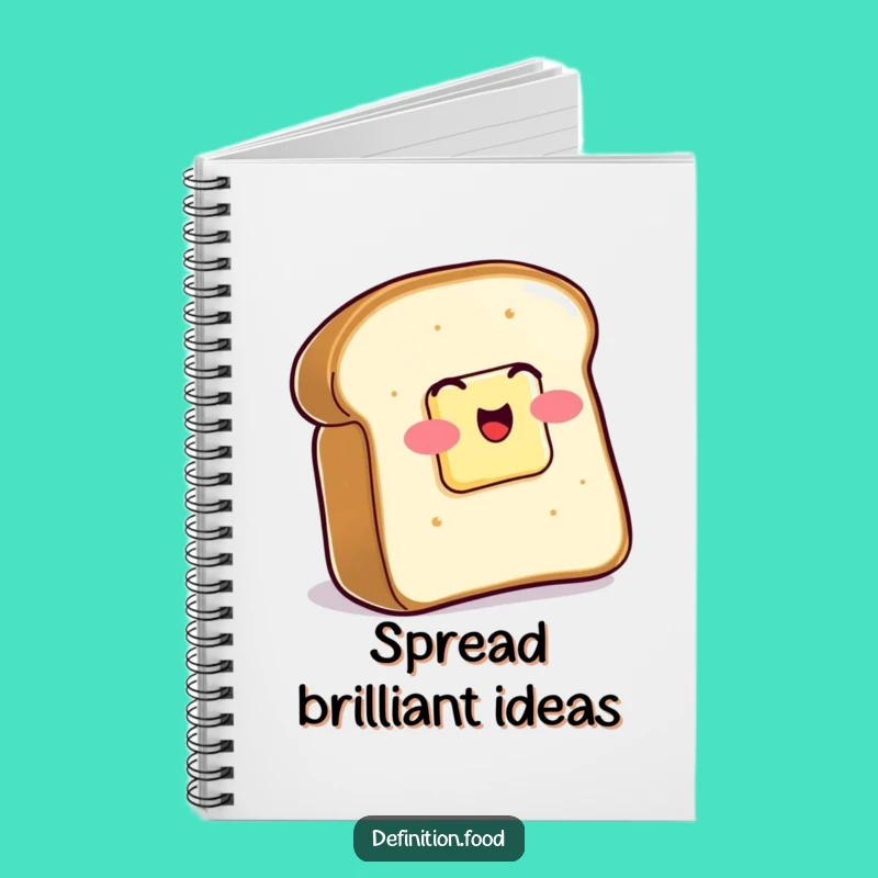 Funny Toast Butter Notebook - Breakfast Journal, Perfect Funny Gift!