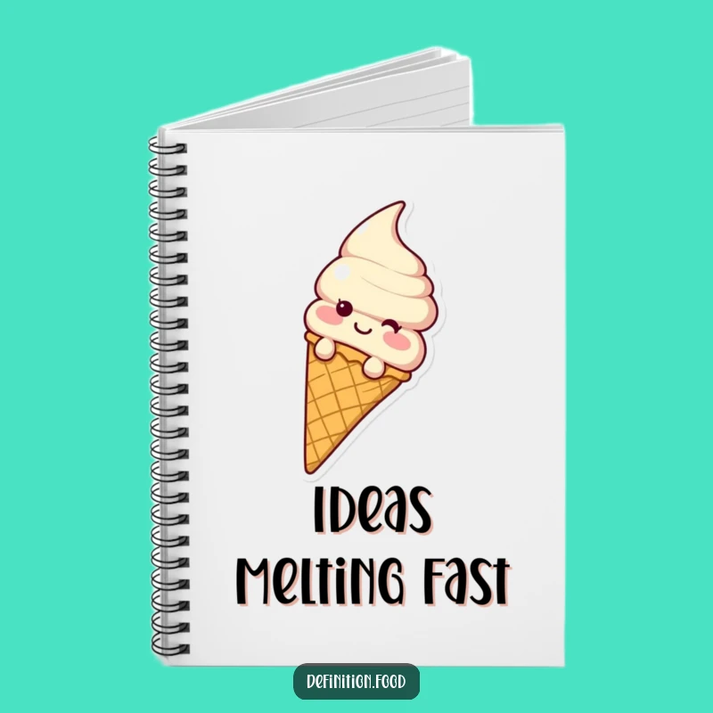 Funny Ice Cream Cone Sliding Notebook - Waffle Cone Journal for Funny Notes