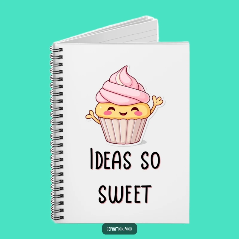 Funny Waving Cupcake Notebook - Cheerful Character Journal for Your Thoughts