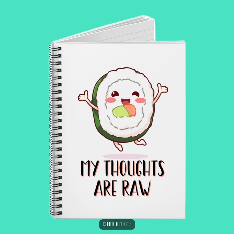 Funny Leaping Sushi Roll Notebook: Jot Down Ideas with Energetic Humor