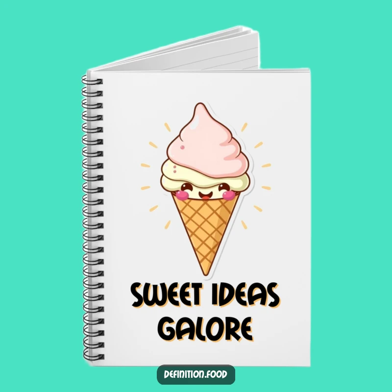 Funny Ice Cream Cone Notebook, Jot Down Sweet Ideas, Perfect Humorous Gift