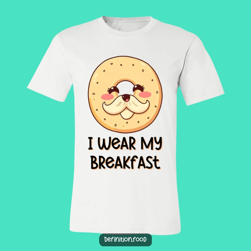 Funny Bagel Mustache T-Shirt: Wear Your Breakfast Pride Gift