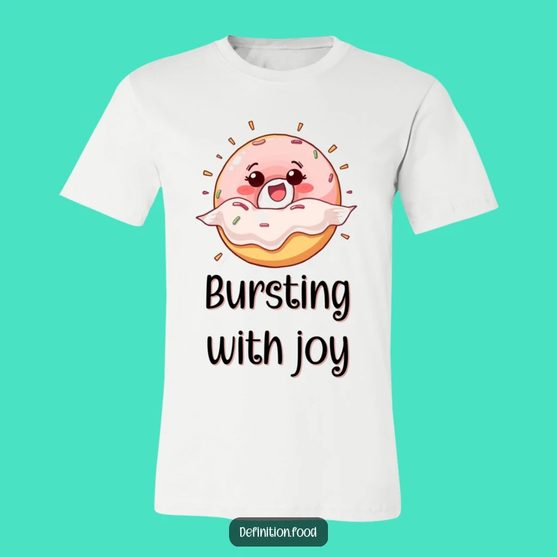 Funny Donut Wrapper Burst T-Shirt - Happy Character Gift Tee