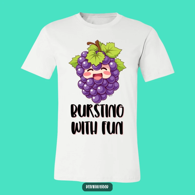 Funny Giggling Grapes T-Shirt - Happy Fruit Graphic Tee, Perfect Funny Gift!