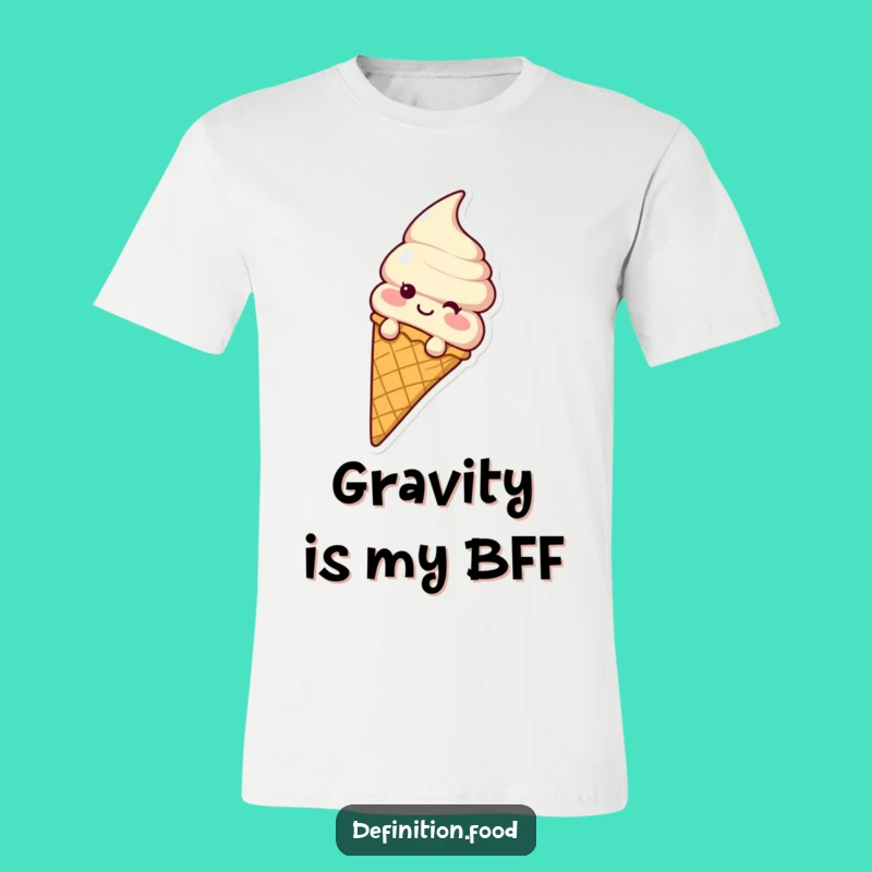 Funny Ice Cream Cone Sliding T-Shirt - Hilarious Waffle Cone Character Apparel Gift