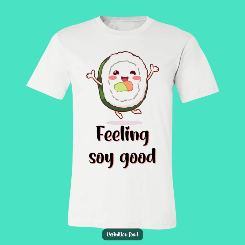 Funny Leaping Sushi Roll T-Shirt: Wear Your Joy with Humorous Style