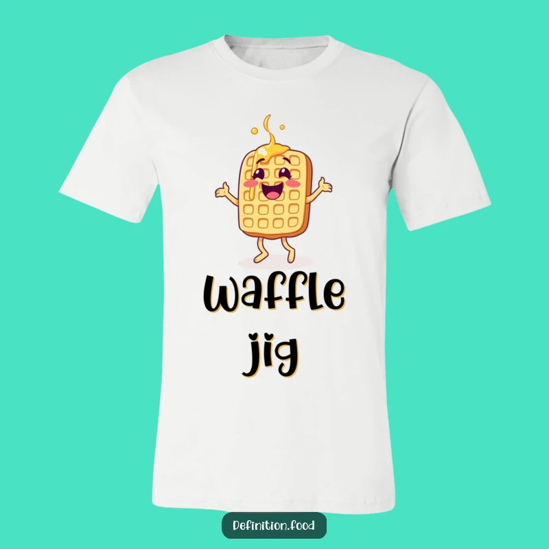 Funny Jigging Waffle T-Shirt - Happy Character Tee for Breakfast Fun