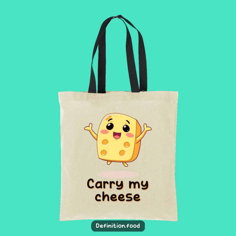 Funny Joyful Cheese Leap Tote Bag: Carry Your Happiness