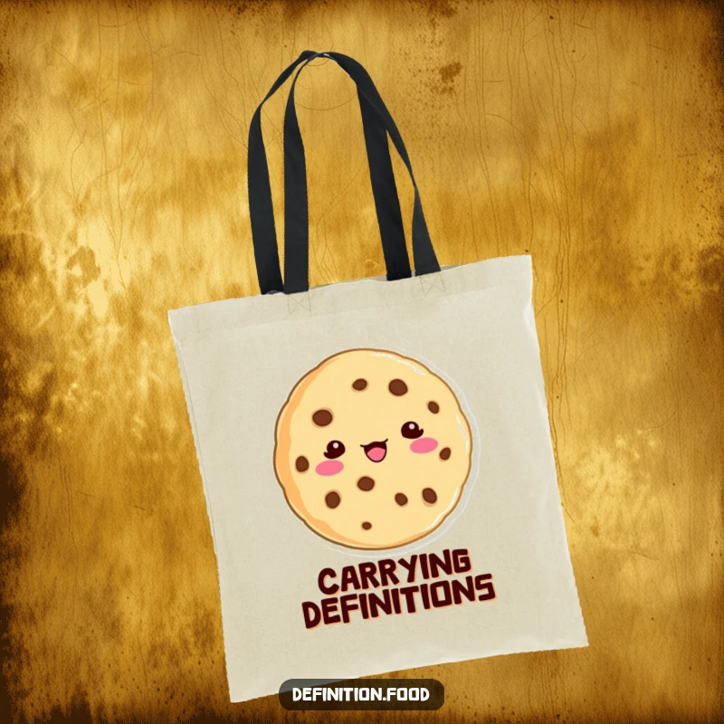 Funny cookie character tote bag, defining something amusingly, great for shopping and humor.