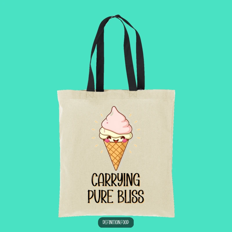 Funny Ice Cream Cone Tote Bag, Carry Your Treats, The Ultimate Humorous Gift