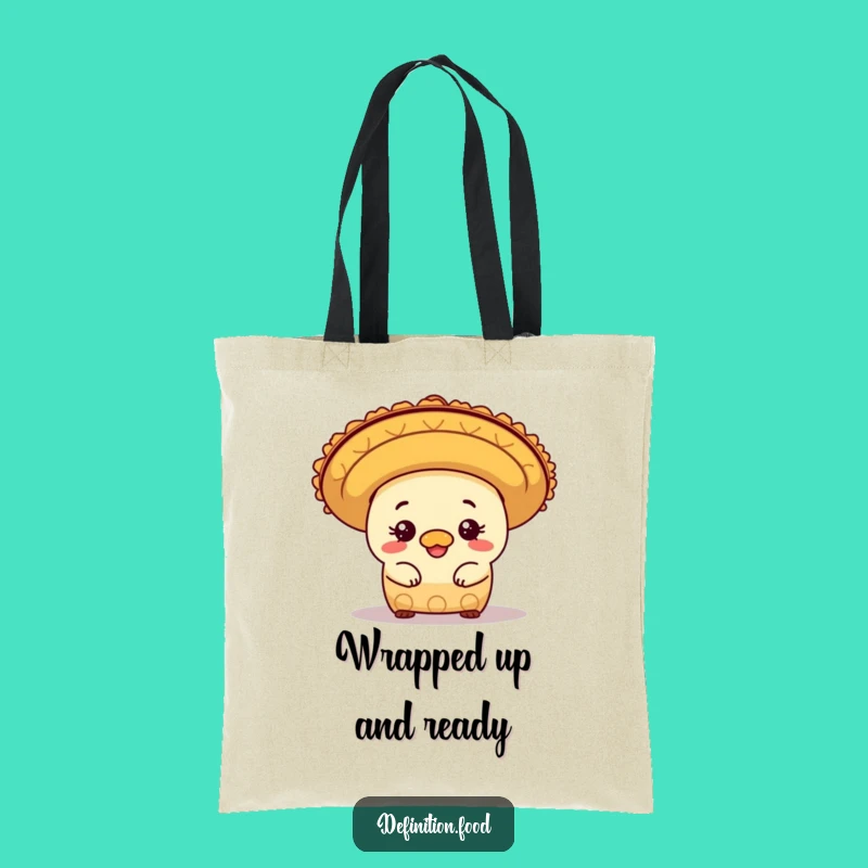 Funny Burrito Sombrero Tote Bag - Chic Mexican Character Carry-All Gift