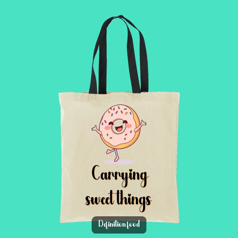 Funny Donut Pirouette Tote Bag: Carry Your Sweetness