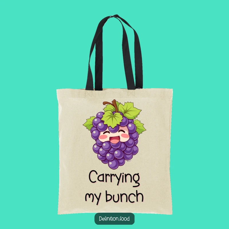 Funny Giggling Grapes Tote Bag - Joyful Fruit Accessory, Perfect Funny Gift!