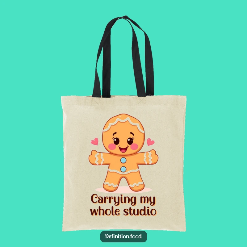 Funny Gingerbread Man Food Art Tote Bag - Carry Your Creativity with Style