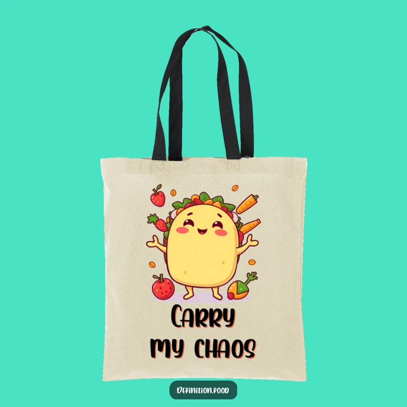 Funny Juggling Taco Tote Bag: Carry Your Essentials with Festive Humor