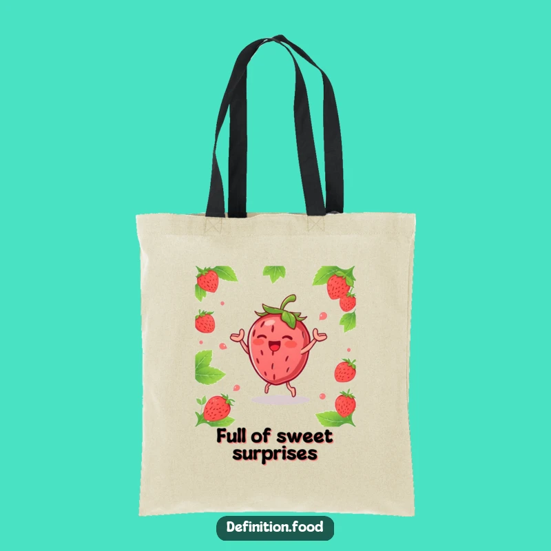 Funny Strawberry Dance Tote Bag - Chic Berry Character Carry-All Gift