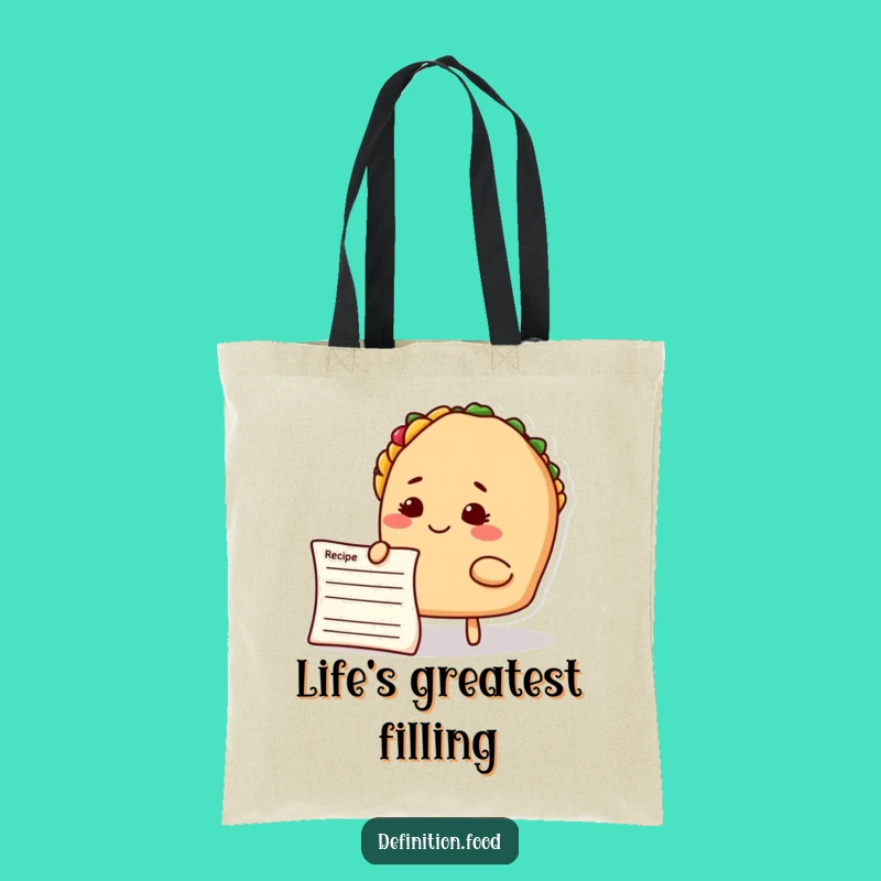 Funny Taco Chef Tote Bag: Stylish Recipe Card Holder, Practical Humorous Gift